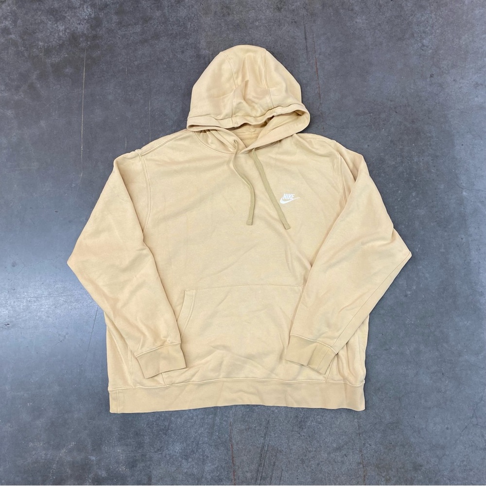 Nike Beige Pullover Hoodie XXL Cream Small Swoosh Sweatshirt